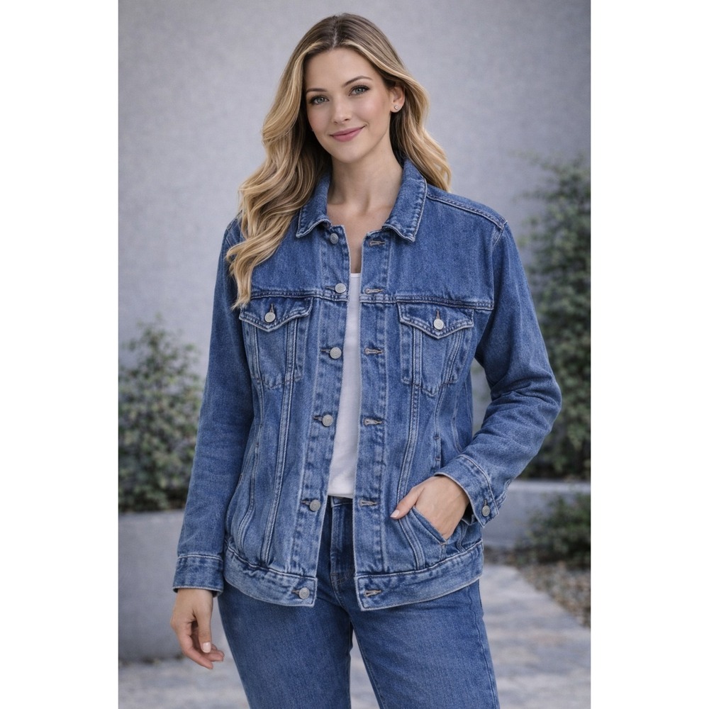 American Eagle Distressed Denim Jacket Women's Size XS